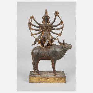 Bronzeplastik Shiva und Nandi