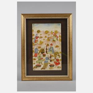 Drei Miniaturmalereien Persien