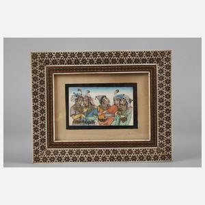 Drei Miniaturmalereien Persien