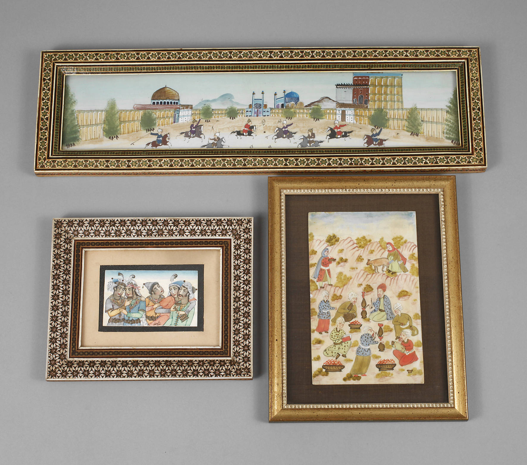 Drei Miniaturmalereien Persien