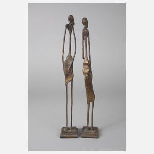 Paar figürliche Bronzeplastiken