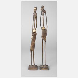 Paar figürliche Bronzeplastiken