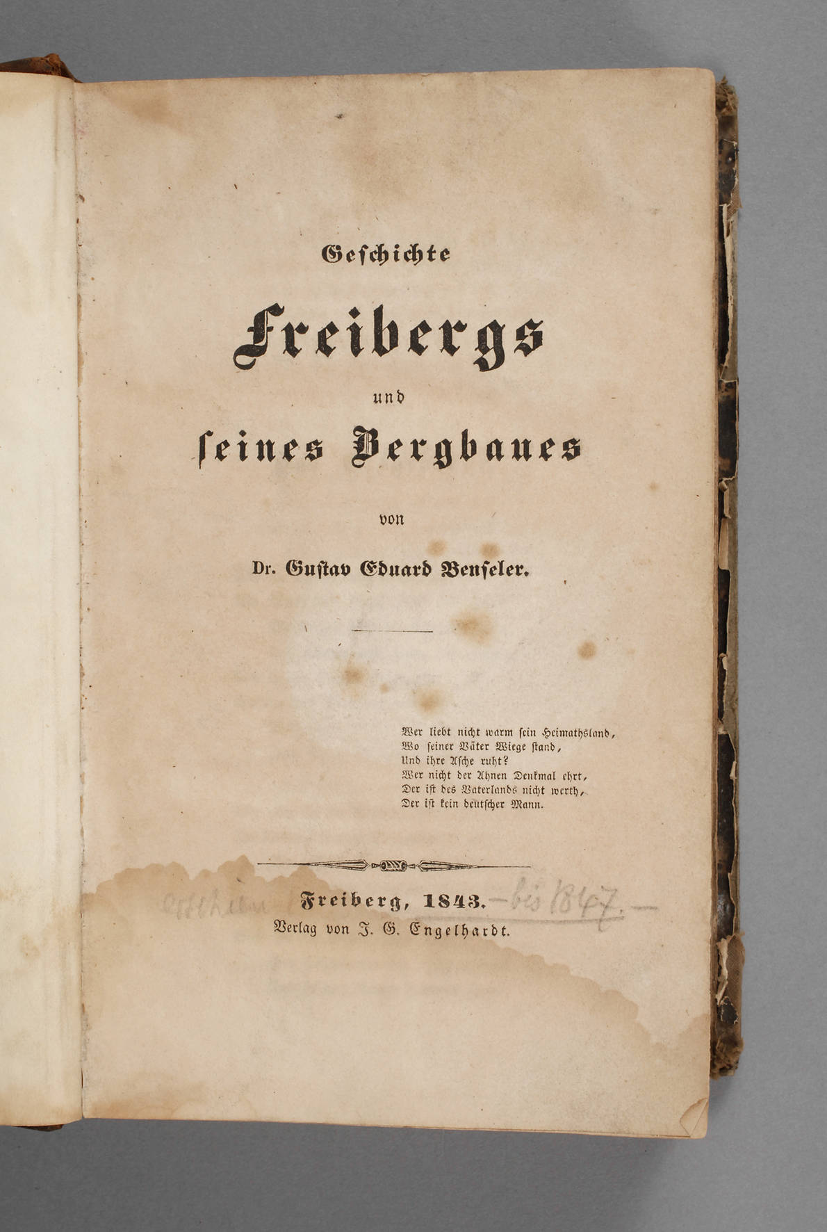 Benselers Freiberger Bergbau 1843