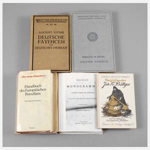 Konvolut Fachliteratur Porzellan/Fayencen