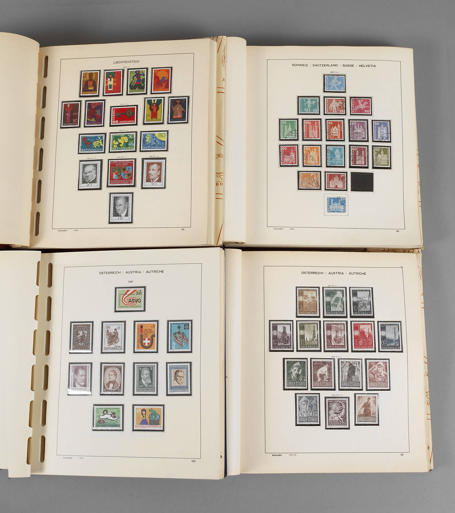 Briefmarkensammlung Österreich/Liechtenstein/Schweiz