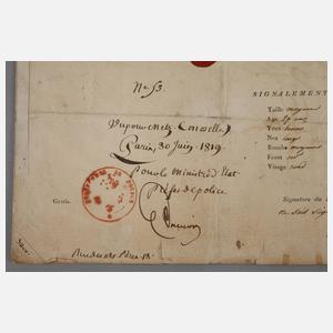 Passierschein, chargé d'affaires de S. M. le Roi de Saxe in Paris