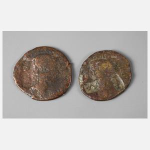 Römische Münzen mit Gegenstempel