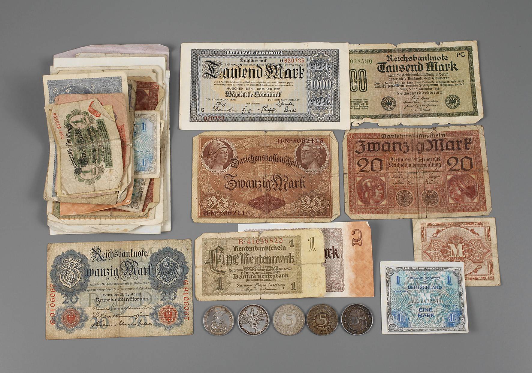 Kleines Konvolut Deutsche Mark/Reichsmark