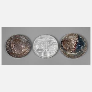 Dreimal Silber-Gedenkmünzen DDR