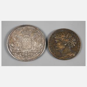 Zweimal Medaillen Frankreich um 1890