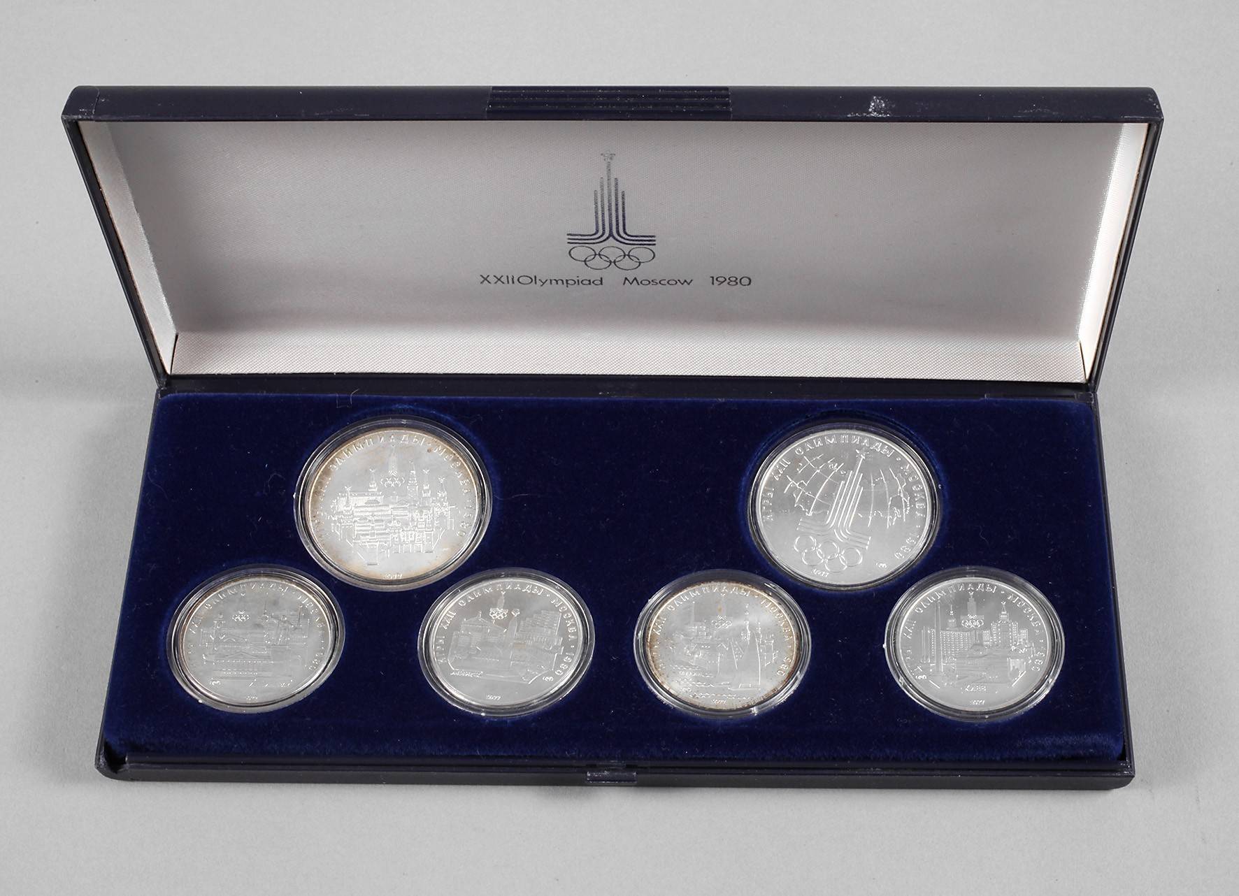Etui Silbermünzen Olympiade Moskau
