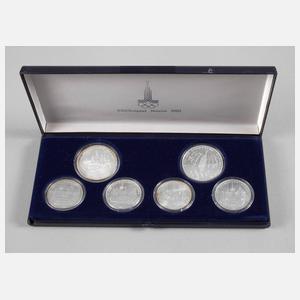 Etui Silbermünzen Olympiade Moskau
