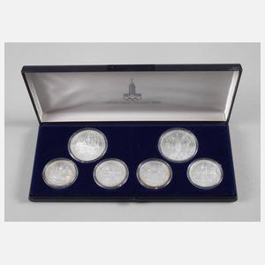 Etui Silbermünzen Olympiade Moskau