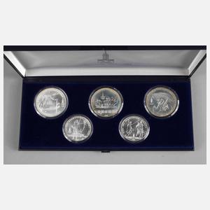 Etui Silbermünzen Olympiade Moskau