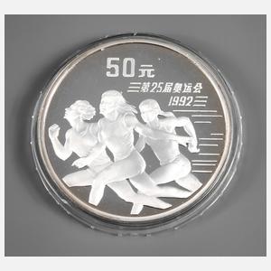 Silbermünze China Olympia