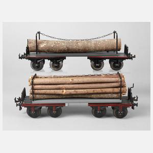 Bing zwei Stammholzwagen