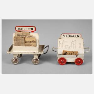 Kibri zwei Bahnsteig-Zeitungswagen