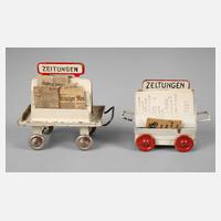 Kibri zwei Bahnsteig-Zeitungswagen111