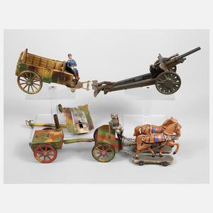 Hausser Feldküchen-Gespann und Lineol Geschütz