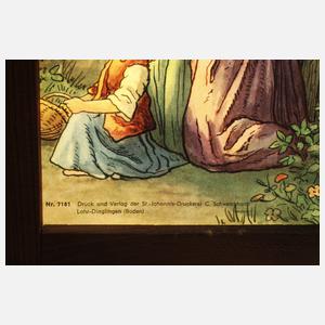 Große Papierkrippe in Triptychonform