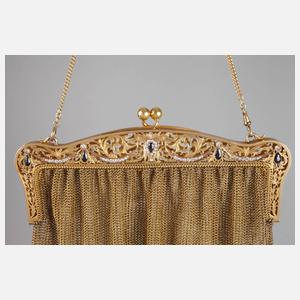 Damentasche mit Brillanten und Saphiren