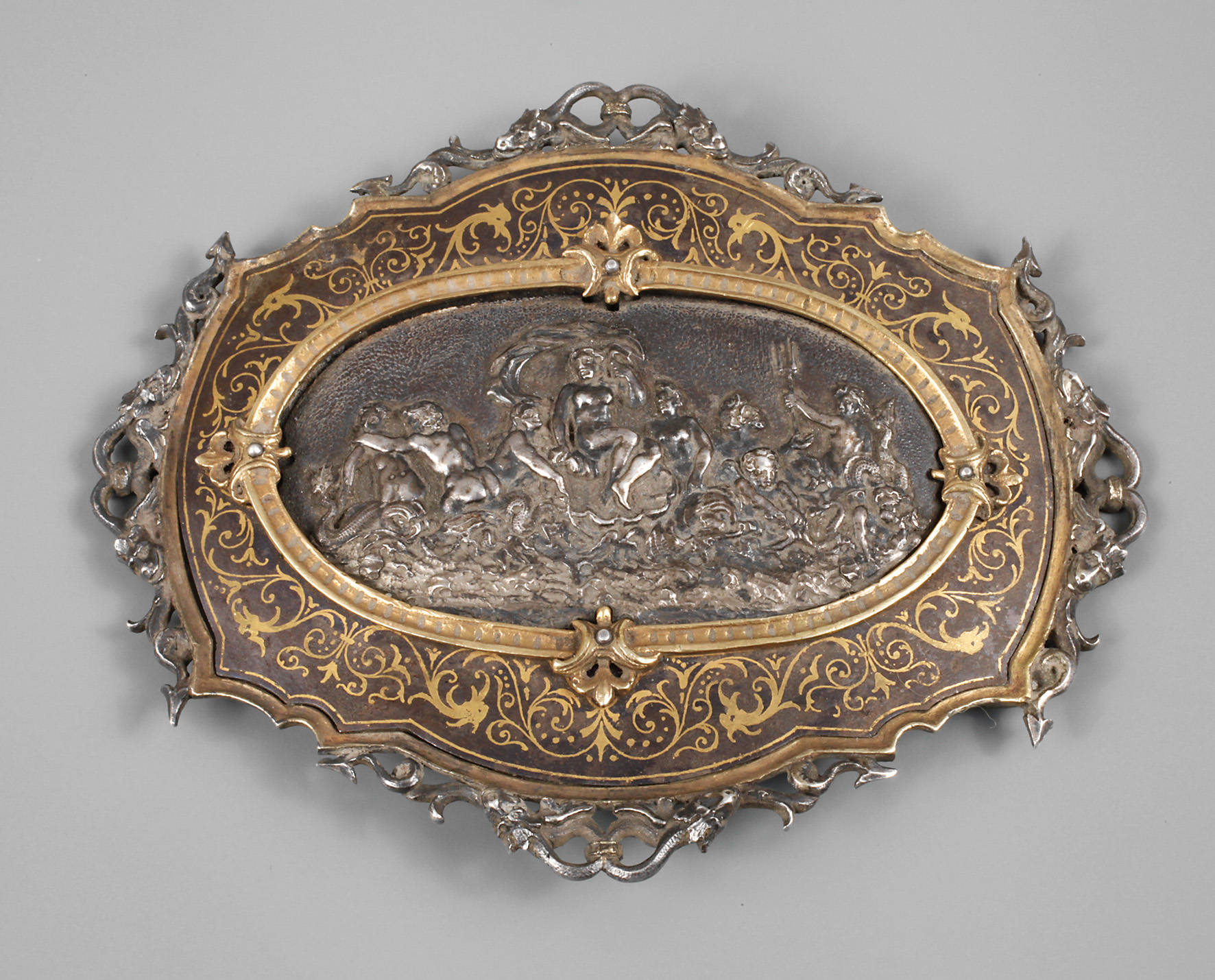 Antonio Cortelazzo, feine goldtauschierte Gürtelschnalle