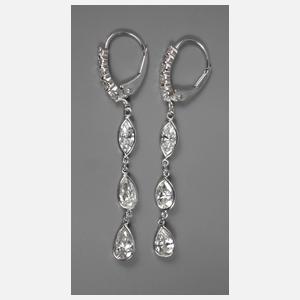 Paar Diamantohrhänger