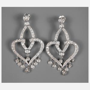 Paar Ohrhänger mit Brillantbesatz