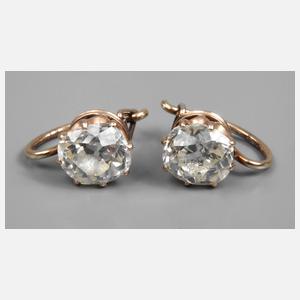 Paar Ohrringe mit Altschliffdiamanten von ca. 2 ct