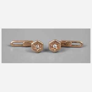 Paar Frackknöpfe mit Diamantbesatz