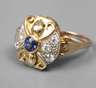 Damenring mit Saphir und Diamanten