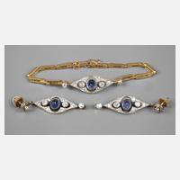 Feines Schmuckset mit Saphiren und Diamanten111