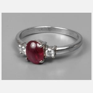 Damenring mit Rubin und Brillanten