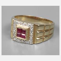 Herrenring mit Rubinen und Diamanten111