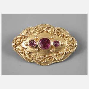 Brosche mit Rubinbesatz