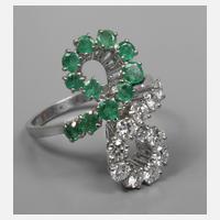 Damenring mit Smaragden und Diamanten111