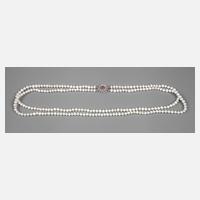 Zweireihige Perlenkette mit Schmuckschließe111