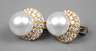 Paar Ohrstecker mit großer Perle und Brillanten von ca. 2 ct