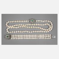 Schmuckset mit Perlen und Smaragden111