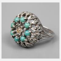 Damenring mit Türkisen und Markasiten111