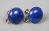 Paar Ohrschrauben mit Lapislazulibesatz