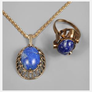 Ring und Anhänger mit Lapislazuli