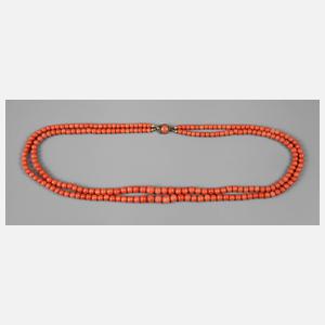 Zweireihiges Korallencollier