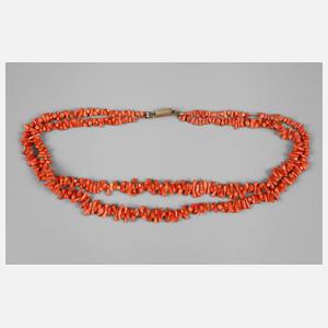 Zweireihiges Korallencollier