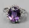 Damenring mit Amethyst und Diamanten