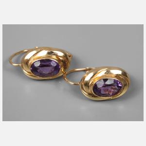 Paar Ohrringe mit Amethyst