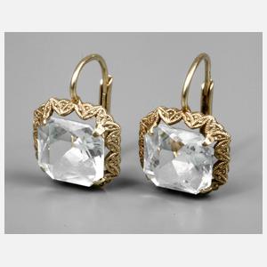 Paar Ohrhänger mit Aquamarinen