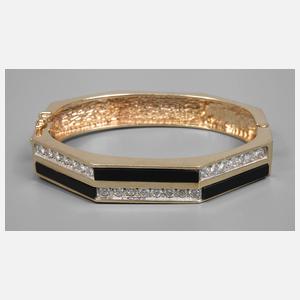 Armreif mit Onyx und Diamanten