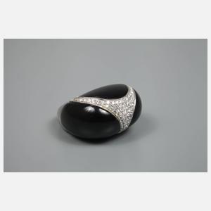 Ungewöhnlicher Damenring mit Diamantbesatz