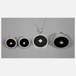 Schmuckset Onyx mit Diamanten